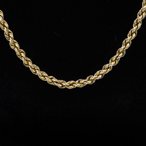 14K Yellow Gold Solid Heavy Rope Chain 23" - Picture 1 of 6
